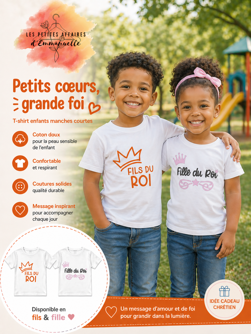 T-shirts enfants – "Fils du Roi" & "Fille du Roi"