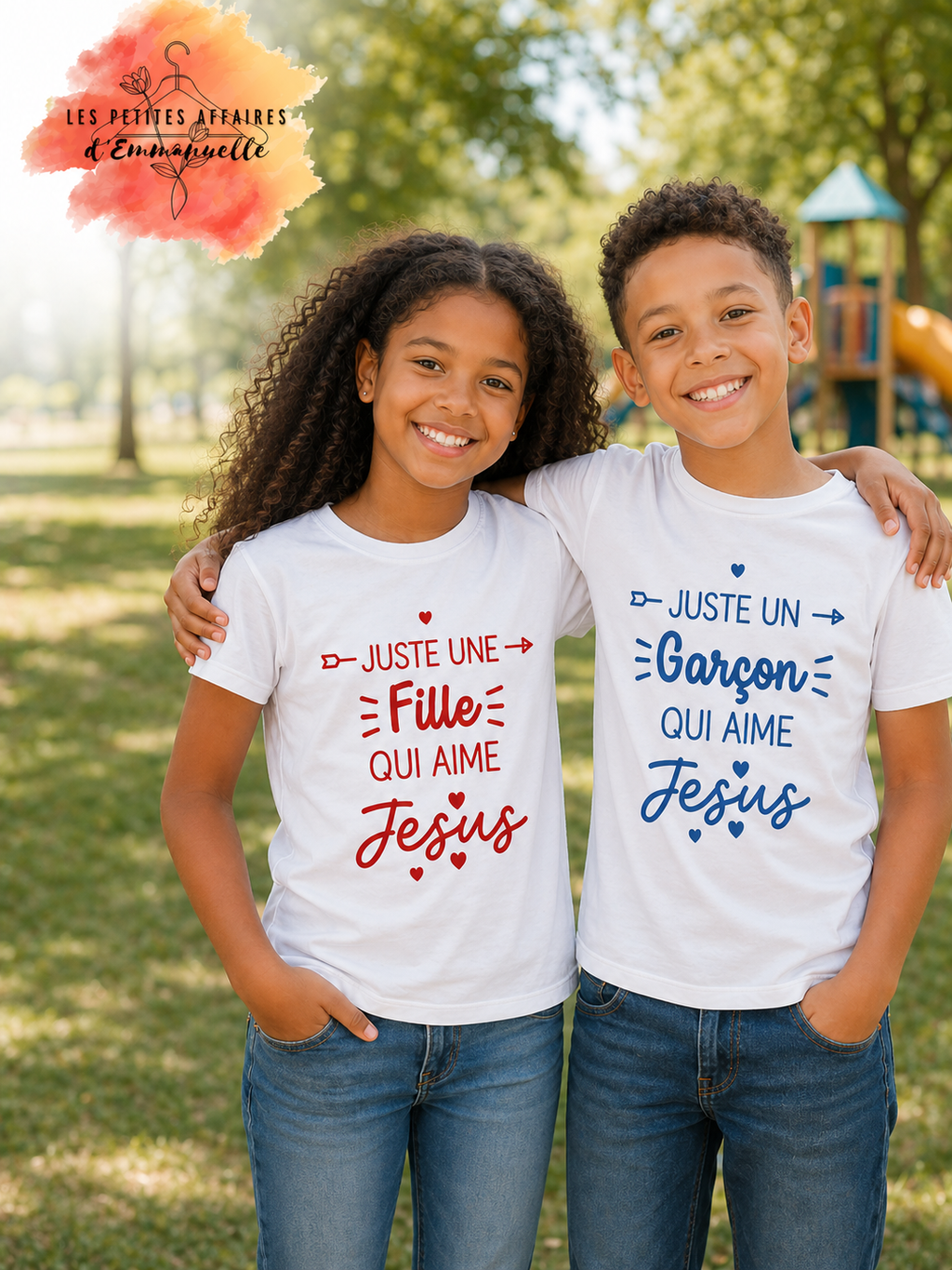 Tee-shirt enfant – “Juste une fille / un garçon qui aime Jésus”