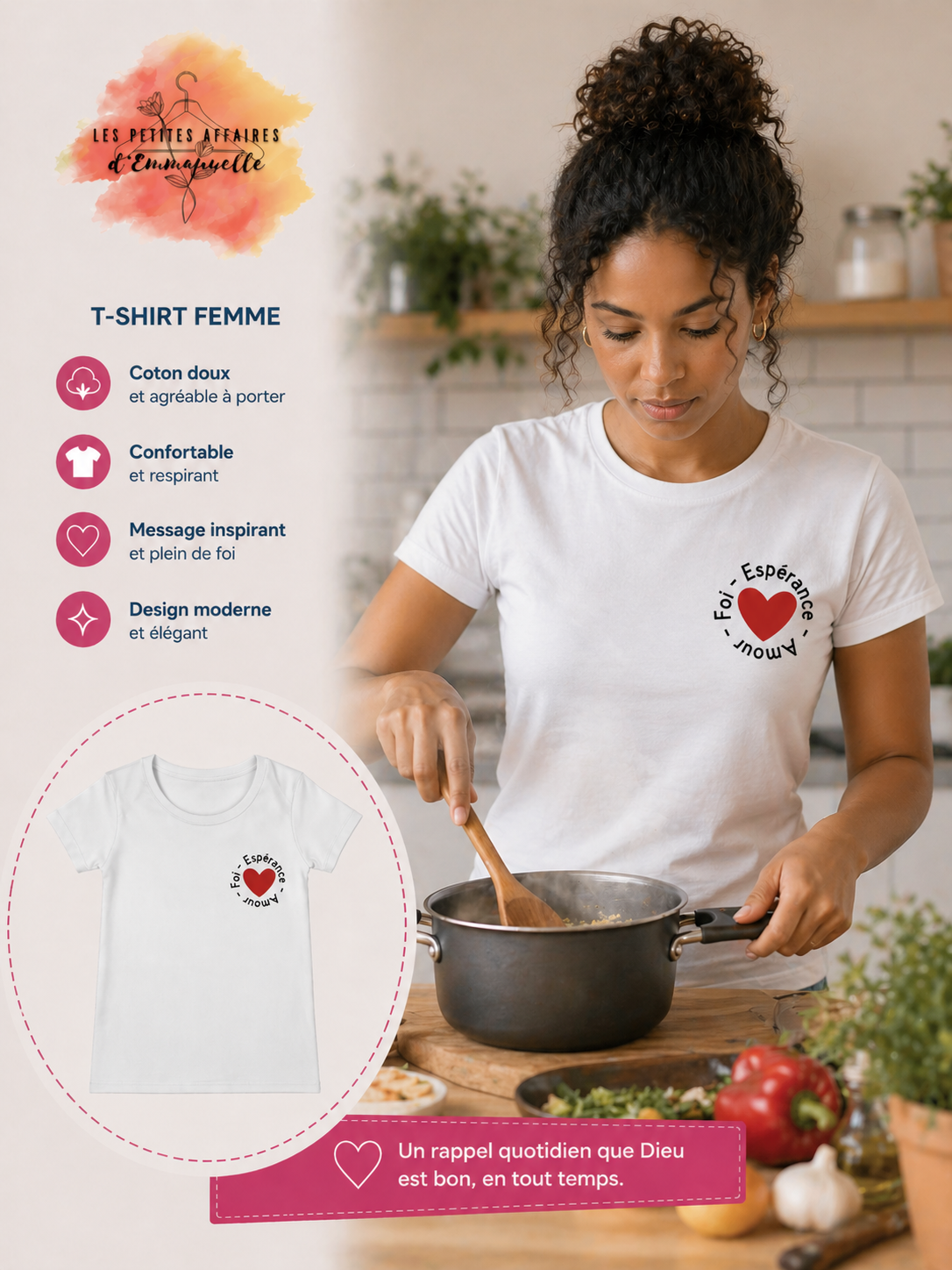 T-shirt Femme – Foi, Espérance, Amour