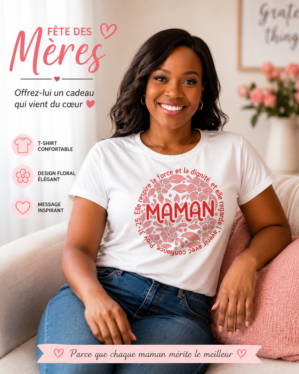 T-shirt "MAMAN" – Édition Fête des Mères
