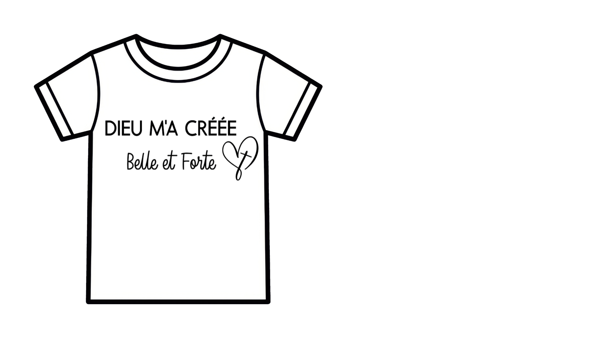T-shirt femme – "Dieu m'a créée belle et forte"