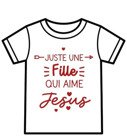 Tee-shirt enfant – “Juste une fille / un garçon qui aime Jésus”